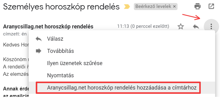 Add hozzá a címtárhoz