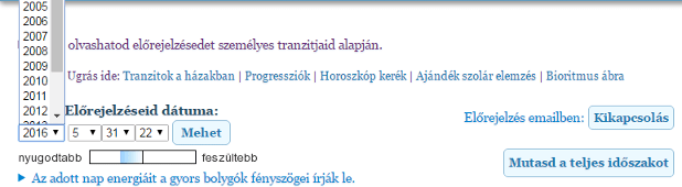 a honlap kezdőoldalán található dátumválasztó a kép csak illusztráció